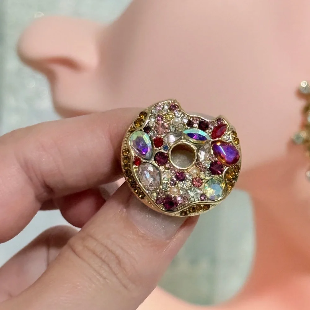 💎 Colorful Donut Gemstone Brooch 🍩
